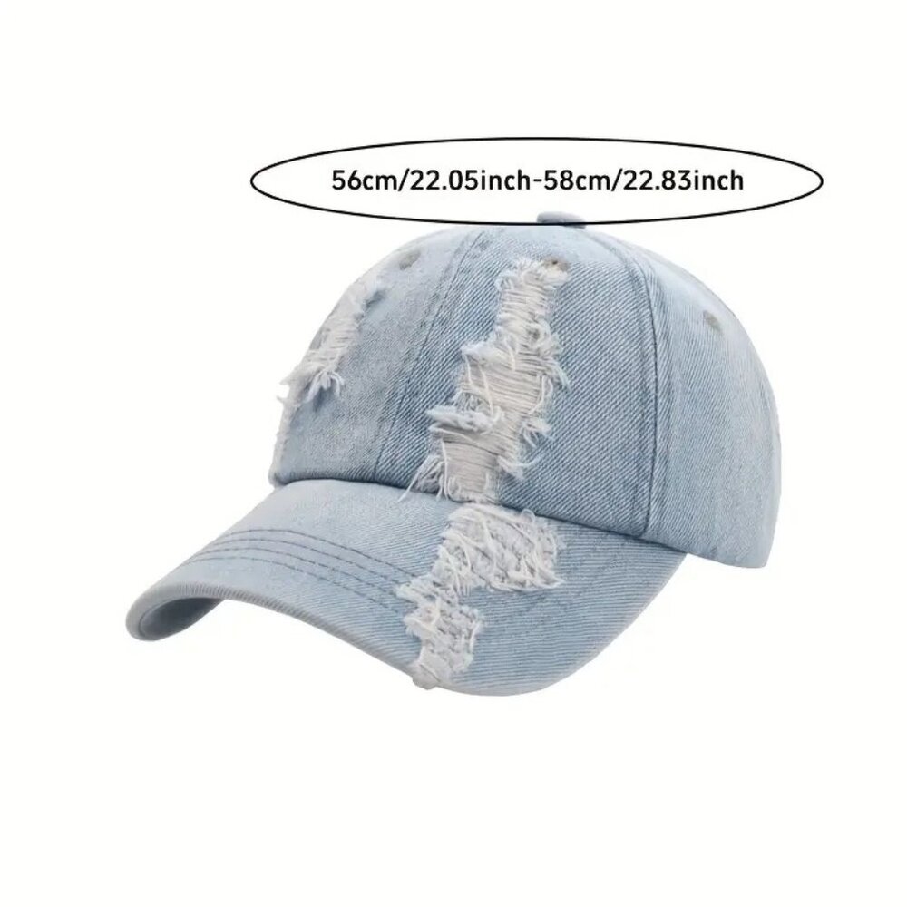 Distressed Baseball Cap (Color: Deep Blue) - Picture 2 of 2
